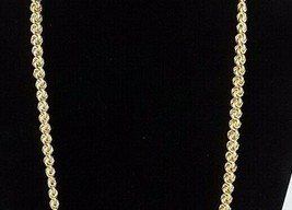 Trifari TM Single Strand Long Swirl Knot Link Gold Tone 30&quot; Chain Necklace EUC - £16.88 GBP