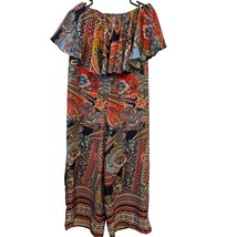 Ranna Gill Anthropologie Jumpsuit Size 4 Small Strapless Floral Paisley Red Blue - £17.57 GBP