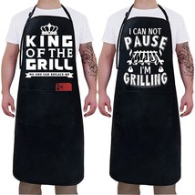 2 Pack -King Of The Grill- Funny Aprons For Men,Kitchen Chef Camping Grilling Ac - £20.55 GBP