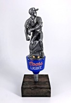 Vintage Coors Light Man Playing Baseball Player Beer Tap Handle Bar Mancave - £85.67 GBP