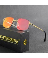 CATERSIDE Unisex Designer Rimless Square Sunglasses for Travel - $56.99