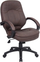 Leatherplus Executive Chair In Bomber Brown From Boss Office Products. - £130.60 GBP