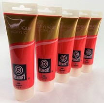 Set of 5 Scarlet Red Acrylic Paint Tubes 120mls Professional Artist Pain... - $13.99