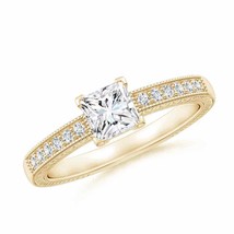 ANGARA Princess Cut Natural Diamond Ring in 14k Gold (Grade-GVS2, 0.69 Ctw) - £1,518.71 GBP