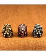 Brass Indian Skull Bead, Tribal Knife Lanyard Charm - $6.99