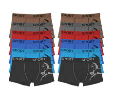 Men&#39;s Horse Print Boxer Briefs Cotton Blend Breathable Underwear Pack of 12 - $32.05