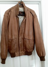 Vintage Reed Sportswear Leather Jacket Bomber Trucker Biker Brown Men&#39;s ... - £46.71 GBP