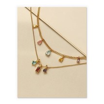 18K Gold Infinity Color Gems Necklace Set  stackable, gift for her, matching - £61.45 GBP