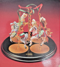 Hallmark 1989 Carousel Horse Ornaments Set of 4 + Display Stand Complete - $44.54
