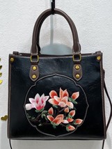 High Quality Leather Women&#39;s Bag New Retro Chinese Style Embroidery Ladi... - £91.65 GBP