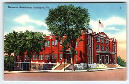 Memorial Auditorium Building Burlington Vermont Linen Postcard Unused Ti... - £8.49 GBP