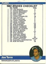 1984 Fleer Joe Torre Checklist 654 Braves Angels - £0.78 GBP