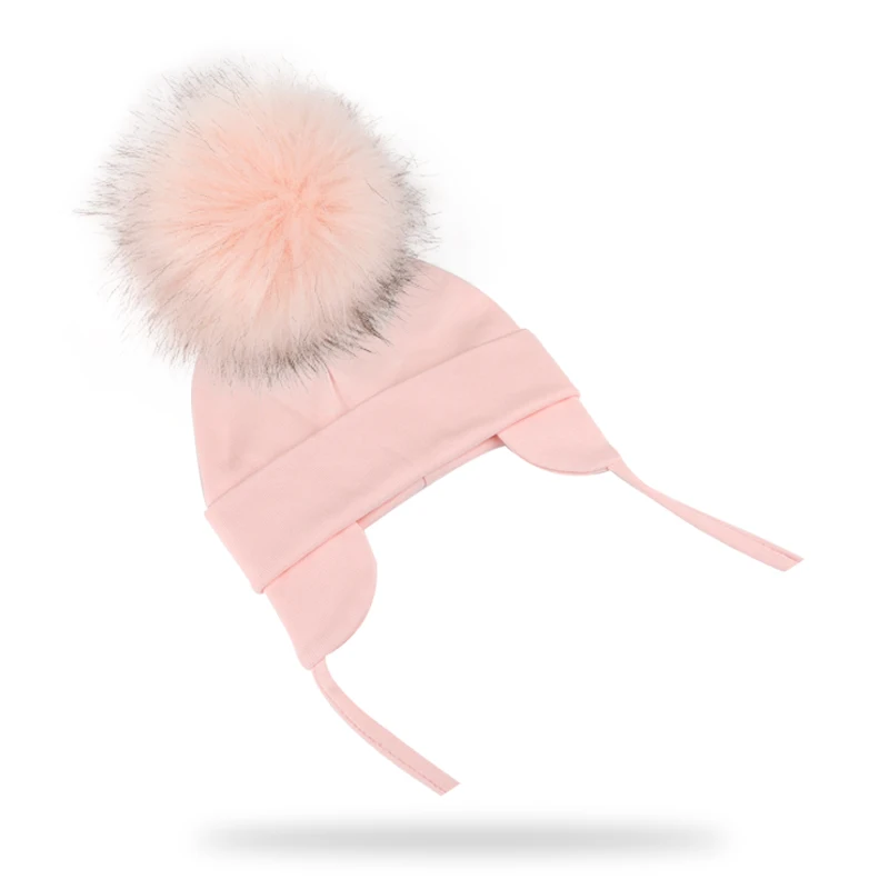 Play Autumn Winter Boy Girl Faux Fur Pompom Cotton Earmuffs Caps For Newborn Tod - £23.10 GBP