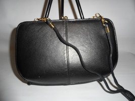 1970s Vintage Smooth Black Leather NATURALIZER Convertible Bag Mirror - £25.64 GBP