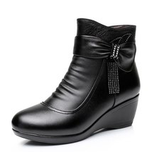 TIMETANG  New 2021 Women Boots women Genuine Leather Winter Boots Warm Plush Aut - £55.69 GBP