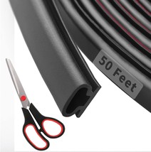 50 Feet D-Shape Rubber Weather Stripping Door Seal Strip, Fingwerk, Black - $39.97