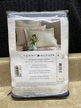 New - Tommy Hilfiger Modern Sands Chino Euro Pillow Sham - 26x26 Tan/Pink Nip - $20.00