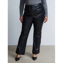 NY&amp;C New York &amp; Company Black Faux Leather Bootcut Pants Trousers Size 12 - $9.99