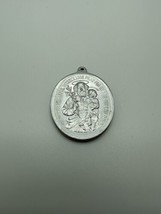 Vintage Aluminum At Joseph Virgin Mary Religious Medal Pendant 4.8cm - £14.93 GBP