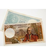 Lot of 2 France Notes (1940 10 Francs and 1971 10 francs) in VF Condition - $93.99 CAD