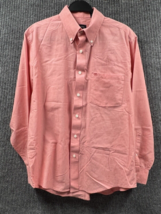 IZOD Shirt Mens Medium Peach Colored Solid Button Down Casual Comfort Dr... - £15.10 GBP