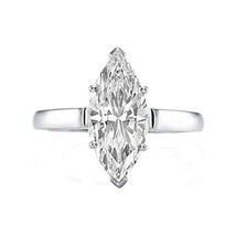 1 KT Taglio Marchesa Zircone Cubico Fidanzamento Solitario Anello 14K Oro Bianco - £63.22 GBP