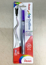 NEW SEALED Pentel Dual-Color Outline Marker Pen VIOLET SILVER Metallic M... - £4.45 GBP