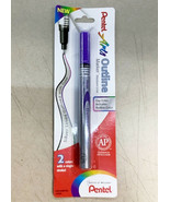 NEW SEALED Pentel Dual-Color Outline Marker Pen VIOLET SILVER Metallic M... - £4.39 GBP