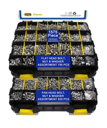 1575-Piece Stainless Steel Nuts and Bolts Assortment with Organizer Box - $112.61 CAD