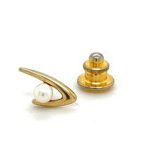 Mikimoto Estate Akoya Pearl Mens Tie Pin 14k Y Gold 4.79 mm M298 - £226.13 GBP