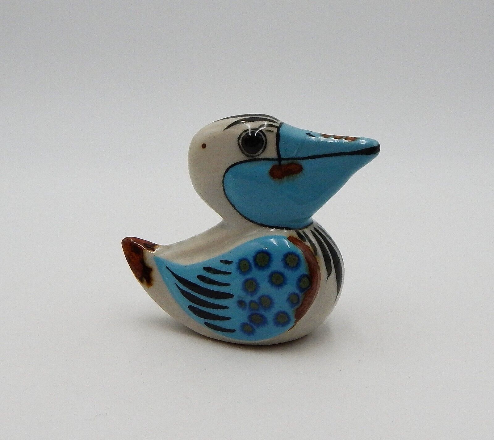 Primary image for Ken Edwards Pottery Tonala Blue Pelican Figurine Hand Painted Signed
