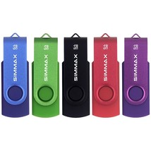 Usb Flash Drives 5 Pack 64Gb Memory Stick Swivel Design Usb 2.0 Flash Drive Thum - £30.29 GBP