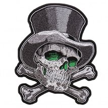Top Hat Skull Cross Bones Jacket Vest MC Outlaw 10 inch XXL Biker Patch - £17.58 GBP