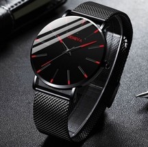 Watches Men&#39;s Ultra Thin Business Mesh strap Quartz Watch uk Fashion - £12.95 GBP