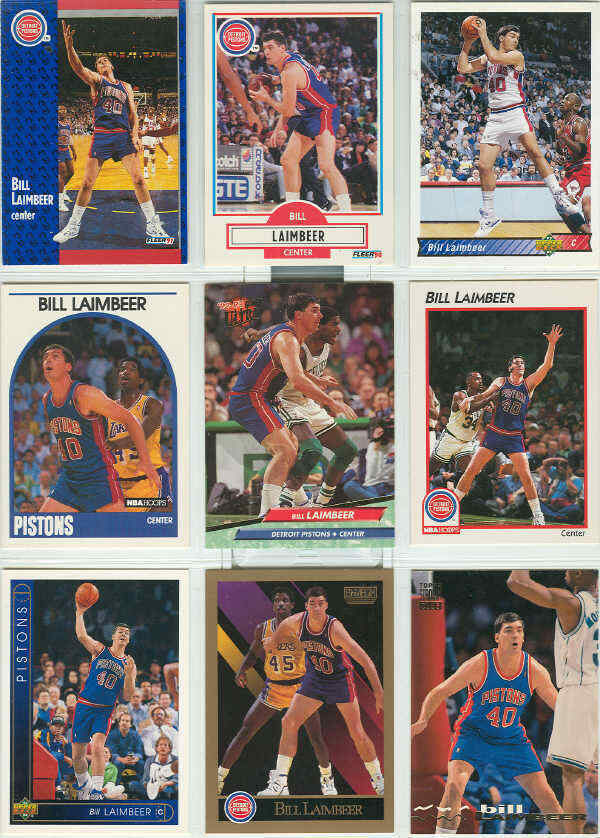 BILL LAIMBEER  DETROIT  PISTONS , 9 BASKETBALL CARDS   ! - $1.96