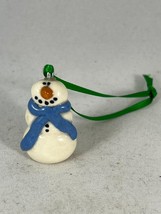 Cute Ceramic Happy Snowman with a Scarf Christmas Ornament - 1.25&quot; Tall - £6.10 GBP