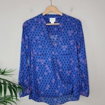Anthropologie Maeve | Blue Wrap Front Blouse, size 0 - £15.21 GBP