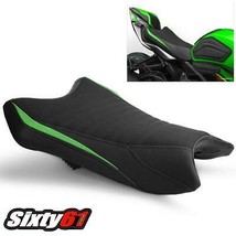 Kawasaki ZX6R Seat Cover 2019-2021 2022 Luimoto Front Black Green Suede Tec-Grip - £109.14 GBP