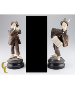 Two German 19th Century Wooden Folk Musicians Figurines-
show original t... - $440.01