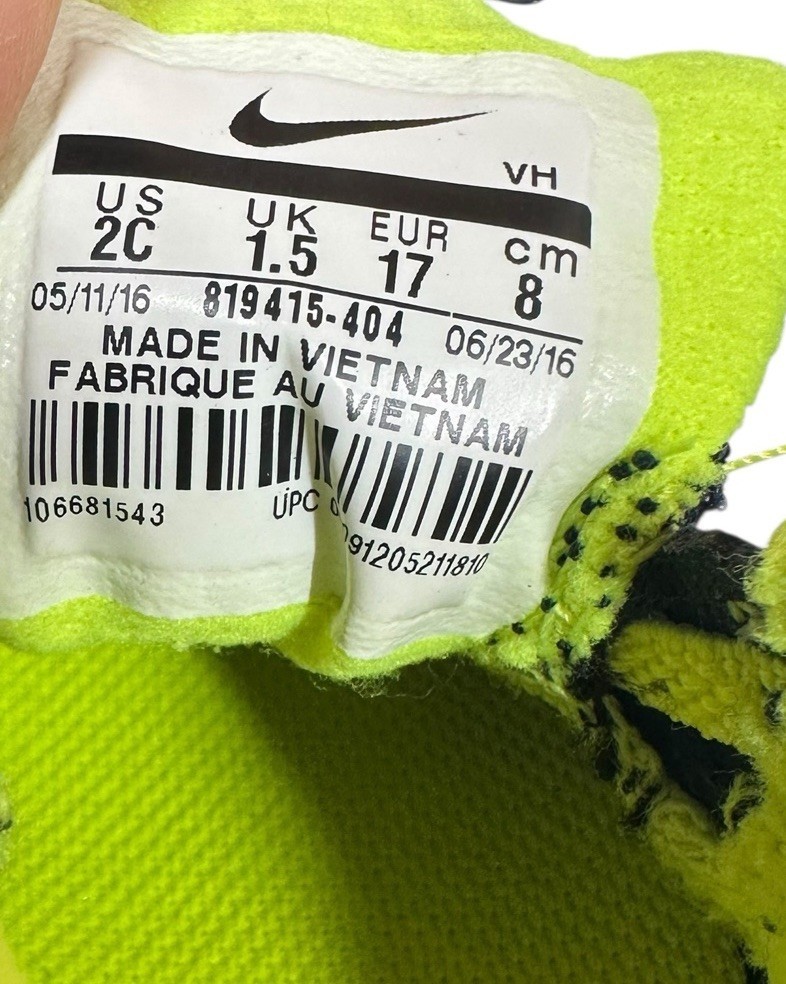 Nike Revolution 3 Baby Boys Sneakers Athletic Shoes Navy Blue Neon Yellow Sz 2C Item image 8