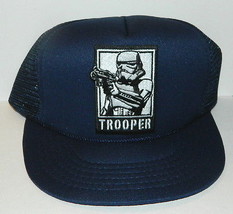 Star Wars StormTrooper with Blaster Embroidered Patch o/a Black Baseball Cap Hat - £11.56 GBP
