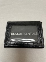 Bosca Essential&#39;s Nappa Leather Black Trifold Credit Card Wallet with Dual ID  - £39.09 GBP