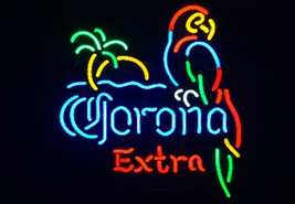New Corona Extra Parrot Bird Palm Tree Red Neon Light Sign 17&quot;x14&quot; - £121.78 GBP