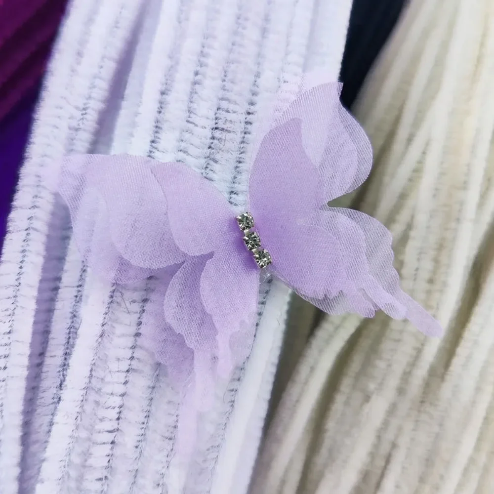 20pcs Gradient Color Organza Fabric Butterfly Appliques 3D 5CM Chiffon -... - $12.52 CAD