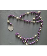 Chaplet of St Joseph Rosary Purple White Beads   - $27.29 CAD