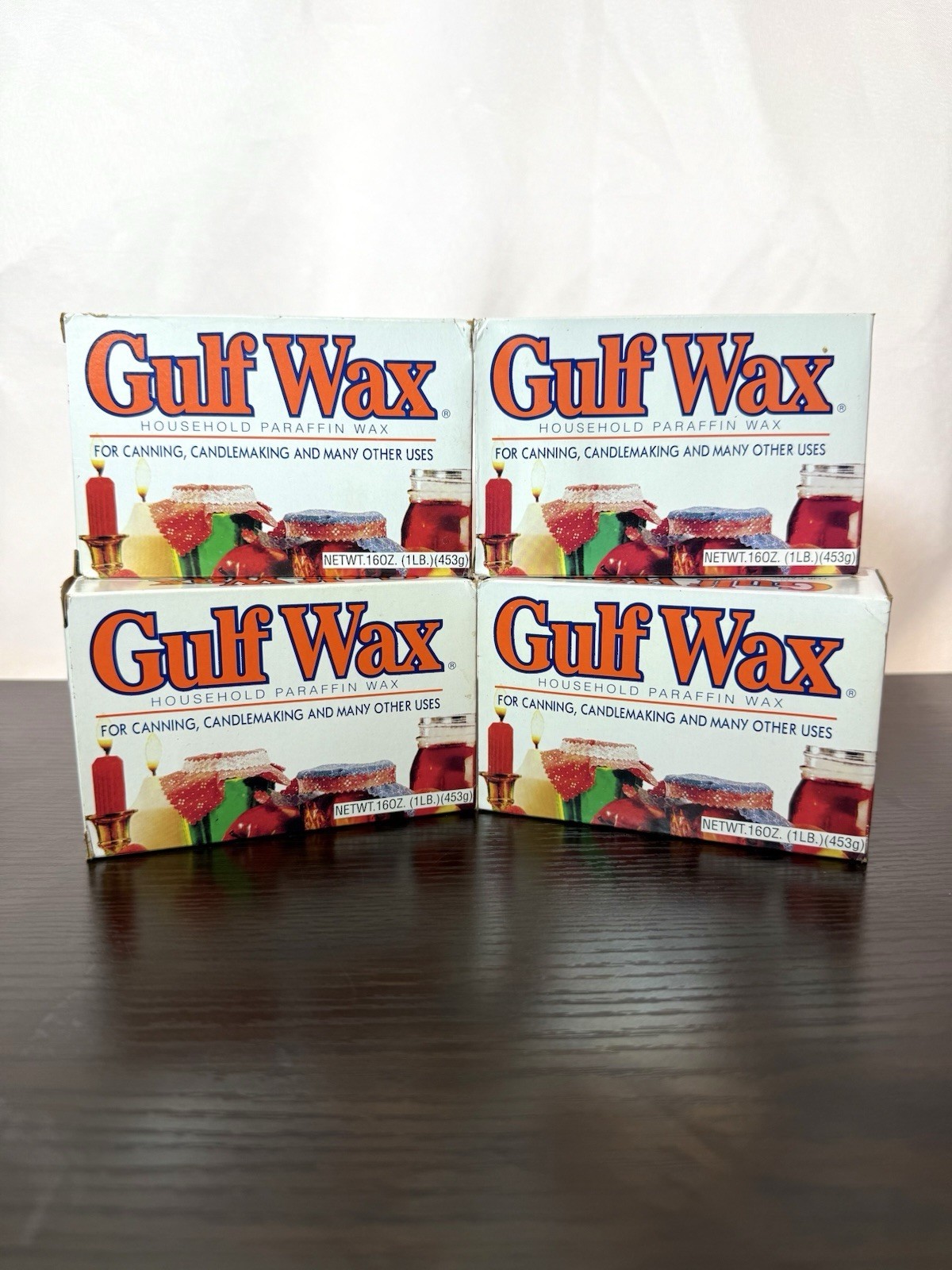 (Lot of 4) Gulf Wax 1 lB Household Paraffin Wax for Canning Candle Making - $26.72
