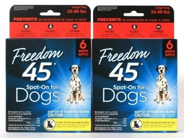 2 Packages Freedom 45 Spot On For Large Dogs 33 To 66 Lbs Topical 6 Mont... - £25.85 GBP