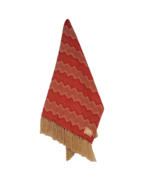 Red Figueroa Alpaca Peru scarf ( shawl, chal ) with fringes 158 x 55 cm - £28.44 GBP