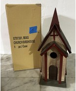 Handmade Wooden &amp; Metal 15” Rustic Farmhouse Church Chapel Bird House De... - $529.17 MXN