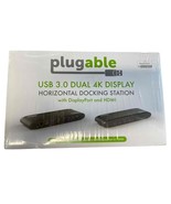 NEW Plugable USB 3.0 Dual 4K Display Horizontal Docking Station With Dis... - £78.32 GBP